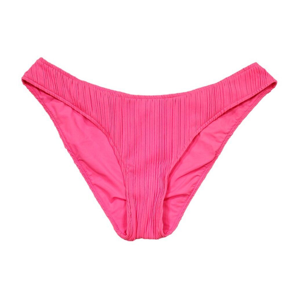 Becca Rebecca Virtue Moon Ridge Ribbed Adela Hipster Swim Bottom Pink Size Large